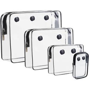 4 packs Clear Pouches for Bogg Bag Accessories Clear Beach Tote Bag Storage Travel Cosmetic Organizer (Black)