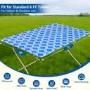 2 x Rectangle Picnic Table Cloth, Elastic Waterproof Fitted Vinyl Tablecloths for 6 Foot Tables, Wipeable Flannel Backed Table Covers for Dining, Camping, Outdoor(Blue,30"x72")