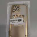 Misscase for iPhone 16 Pro Max Magnetic Glitter Case Compatible with MagSafe,Full Protection Slim Shockproof Anti-Scratch Case with Camera Lens Protector Logo View Dust-Proof Net for Women Gold