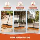 CLEANHOME 24”Push Broom Brush for Floor Cleaning with 65” Long Handle and Stiff Bristles, Heavy Duty Brush for Shop, Deck, Garage, Concrete,Indoor and Outdoor Broom,Orange