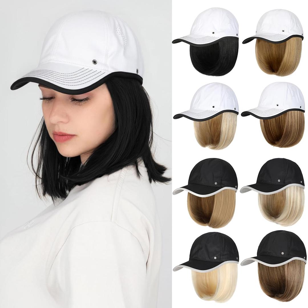 Hair Extensions Attached 13" Short Straight Hairpiece Synthetic for Women Dark Black
