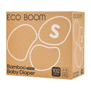ECO BOOM Diapers, Viscose from Bamboo Diapers, Natural Soft Disposable Nappies for Infant, Size 2 Suitable for 6 to 16lb (Small - 102 Count) ECO BOOM Diapers, Viscose from Bamboo Diapers, Natural Soft Disposable Nappies for Infant, Size 2 Suitable for 6 to 16lb (Small - 102 Count)