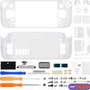 eXtremeRate Replacement Full Set Housing Shell with Buttons for Steam Deck OLED Handheld Console, Custom DIY Clear Faceplate Back Plate Trackpad Case for Steam Deck OLED Console - Without Console