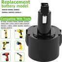 3.5Ah 9.6V Ni-MH Battery for Dewalt DW9062 DW9061 DE9036 DE9061 DE9062 DW9614 DW050 DW902 DW926 DW926K-2 DW952 DW955 DW967K DC750KA DW955K-2 DW050K