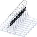AMKUFO 12 Pack Pants-Hangers Skirt-Hangers, Plastic Pant-Hangers-for-Women Men, Pants-Hangers-Space-Saving, Clamp Hangers-for-Pants Jeans Shorts Tie Belt