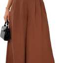 SHEWIN Womens Wide Leg Dress Pants Elastic High Waisted Business Work Trousers Casual Loose Palazzo Pant 2026 (Brown, S)