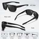 STGATN Mens Polarized Sports Sunglasses with Side Shield & Vent Square Frame UV Protection for Outdoor Activities (Black Frame Grey Lens)