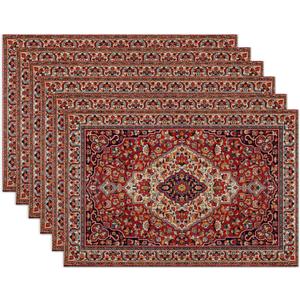 Boho Vintage Ethnic Placemats Set of 6 Washable Table Mats for Kitchen Dining Table,Heat-Resistant Place Mats for Indoor Outdoor Party Holiday Decoration