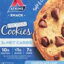 Atkins Chocolate Chip Protein Cookie, Protein Dessert, Rich in Fiber, 3g Net Carb, 1g Sugar, Keto Friendly, 4 Count (EXP 07/16/26)