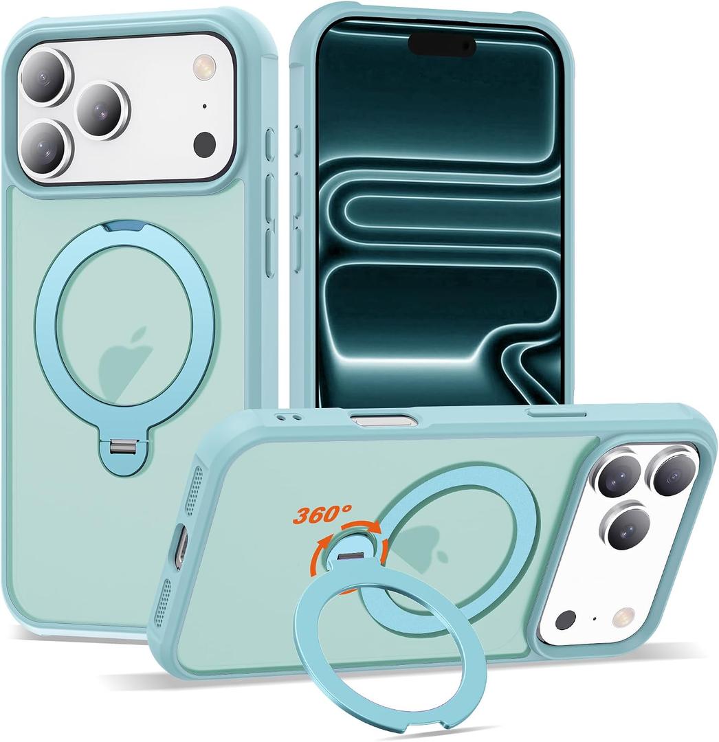 Case for iPhone 17 Pro Max with 360°Spin Stand,6.9" Blue