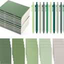Eaasty 20 Set Mini Notebooks with Ballpoint Pens Bulk Small Pocket Notepads Gradual Color Composition Journals and Pens for School Supplies Writing Notebooks for Office(Green Series Colors)