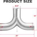Universal 5" Exhaust Elbow Y Pipe with Divider, 5" Inlet (ID) 5" Outlet (OD), Aluminized Y Pipe