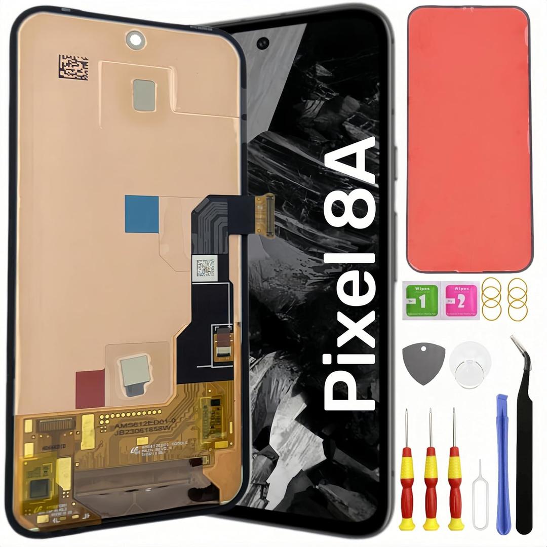 Original AMOLED Pixel 8A Screen Replacement for Google Pixel 8A LCD Screen Pantalla Touch Digitizer Display with Tool Kit GKV4X, G6GPR, G8HHN, G576D