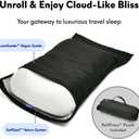 Cushion Lab Travel Deep Sleep Pillow  Compact Memory Foam Neck Pillow for Sleeping, Portable Pillow for Hotels, Camping, Side & Back Sleepers, On-The-Go  Black