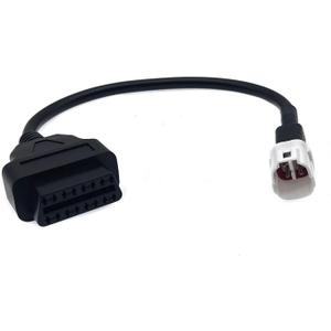 Obd2 Diagnostic Cable - 4 Pin to Obd2 Adapter Connector for Motorcycle Scanner, Compatible with MT10 FZ10 XSR 900 MT09 XSR700 MT07 FJR 1300 R1 R6 XT1200ZE TMAX 530