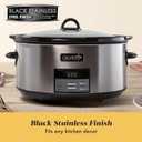 Crock-Pot Large 8-Quart Programmable Slow Cooker with Auto Warm Setting Black Stainless Steel
