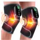 HOMRELEXA Cordless Heated Knee Massager, 3-in-1 Heating Pad with 3 Vibration and Heating Mode, Auto-Off Timer, Knee Brace for Shoulder Elbow, Gifts for Men Women, Black, 2 PCS