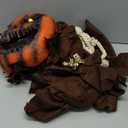 Spooktacular Creations Scary Scarecrow Costume for Kids, Halloween Costume for Boys w/Pumpkin Head, Pumpkin Outfit for Boys (Medium(8-10 yr))