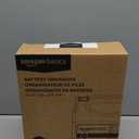 Amazon Basics Battery Organizer with Tester, Wall-Mounted Design, Handle Holds 110 Batteries,9.37 x 11.69 x 2.91 inches Clear/Black (Medium to Large)