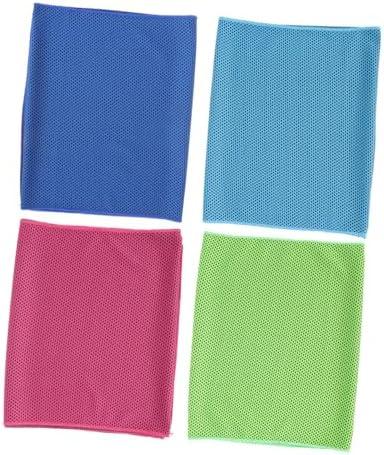 Healifty 4pcs Microfiber Cooling Towels for Neck, Soft Breathable | Lightweight Compact Sweat Absorbing Design, Travel Cycling Use, Opp Packaged Set for Yoga and Camping