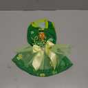 cyeollo St. Patrick's Day Dog Dresses Lucky Shamrock Tulle Skirt with Bowtie Holiday Dog Clothes for Small Dogs, Green L