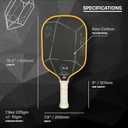 Six Zero Quartz Pickleball Paddle - Affordable, Premium Construction, Raw Carbon, 15mm