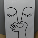 IAFWZX Framed Funny Bathroom Wall Art, Abstract Humor Toilet Wall Decor, Minimalist Face Line Canvas Painting, Modern Black and White Bathroom Poster Print for Restroom Guest Bedroom 16"x24"