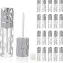 COSIDEA 16pcs Round 5ml 0.17oz silver Empty lip gloss tubes with wand prismatic Lipgloss tube containers for lip oil packing
