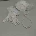 Heliltd 5Pcs Fascinators for Women Tea Party Fascinator Hat for Women Veil Tea Party Hats and Gloves Set (0-1, White)