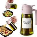 TrendPlain - Original 16oz/470ml Olive Oil Dispenser Bottle for Kitchen Gadgets and Air Fryer Accessories - Olive Oil Sprayer for Cooking w/Stickers - Peach