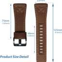 Leather Band Compatible Garmin Venu 2 45mm, Venu 3 Watch Bands, Top Genuine Leather Watch Straps Wristband for Garmin Vivoactive 4/Forerunner 570(47mm)/255/265 Men and Women (Dark Brown)