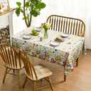 Horaldaily Spring Tablecloth 6084 Inch Rectangular, Floral Flowers Watercolor Washable Table Cover for Party Picnic Dinner Decor