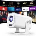 [Built-in Apps ] Mini Projector with WiFi and Bluetooth, Native 1080P Smart Projector 4K Support, Auto Keystone, Android 13 , Portable Outdoor Movie Projector Compatible with HDMI/USB/TV Stick/Laptop