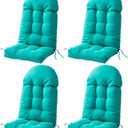 Enipate Adirondack Chair Cushions Set of 4, Weather Resistant High Back Rocking Chair Cushion, Indoor Outdoor Patio Chair Cushion Tufted Thicken Seat Pads (4 Count (Pack of 1), Light Blue)