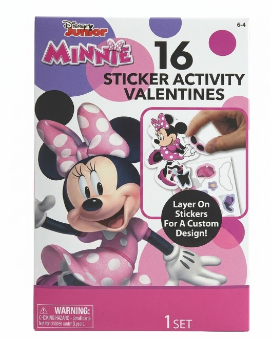 Disney Junior Minnie Sticker Activity Valentines, 16 ct  2 Pack