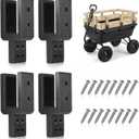Set of 4 Garden Cart Sidewall Attachments Heavy Duty Sidewall Bracket Compatible with Gorilla Cart 7 12 Cu/Ft Wagon Trailer, Fits 3/4" x 2" x 2.5" Hole, with Screw, Increase Storage Capacity