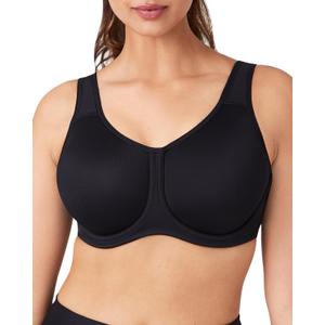 Wacoal Women's Simone Sport Unlined Full Coverage Underwire Sports Bra, 855170 (Black, 36DDD)