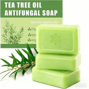 Tea Tree Soap, Relief Soap Bar Infused with Tea Tree Oil, Natural Foot & Body Soaps for Healthy Skin,Relief Soap Bar Infused with Tea Tree Oil,Gentle Exfoliating Bar Soap for Men Women3PCS