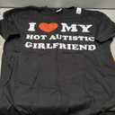 I Love My Hot Autistic Girlfriend I Heart My Autistic GF T-Shirt, L,Black