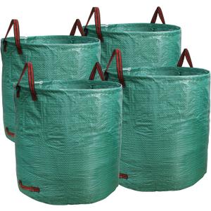 PHYEX Professional 4-Pack 132 Gallon Gardening Bags for Lawn Yard, Extra Large Reusable Leaf Bags, Waste and Trash Container