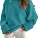 ANRABESS Women's Oversized Sweaters 2025 Long Sleeve Fuzzy Knit Casual Chunky Pullover Sweater Fall Outfits Clothes (Lake- Green Blue)