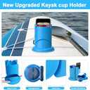Paddleboard Cup Holder,Kayak Cup Holder 2-in-1 Anti-Flip Drink & Phone Holder for Paddle Board Accessories Surfboards, Canoes and Kayak Accessories (Blue)