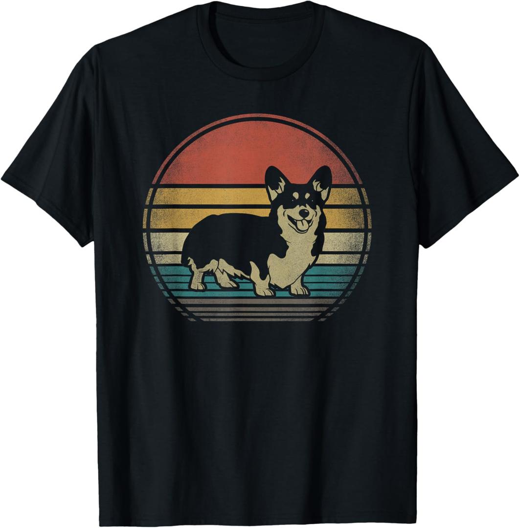 Corgi Dog Retro Vintage 60s 70s Funny Corgi Loves Gift T-Shirt Medium