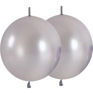 60 Pcs Link Balloons 6 Inch Quick Link Balloons for Birthday Wedding Party Festival Decorations (Silver)