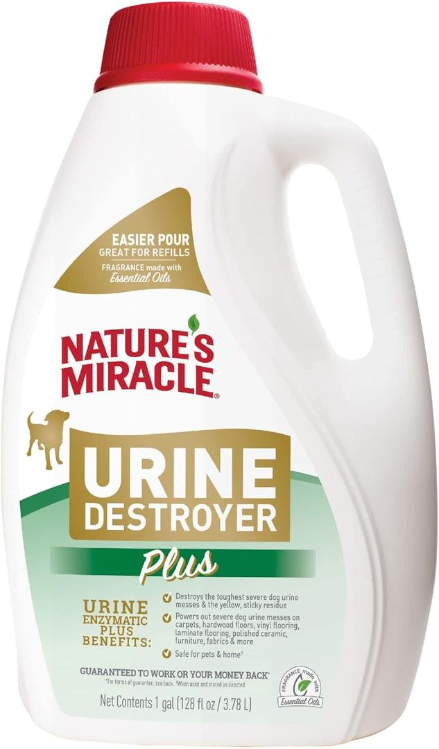 Nature's Miracle Urine Destroyer Plus for Dogs, Enzymatic Formula for Severe Dog Urine Stains, 1 gal (128 Fl Oz (Pack of 1))