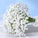 Elyum 25 Pcs Babys Breath Artificial Flowers, 12.5 Inch Baby Breath Flowers Artificial Bulk for Vase, Real Touch Fake Babys Breath Gypsophila for Wedding Bouquet Floral Arrangement Home Decor (White)