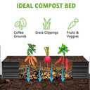 DIIYIV 2PCS 12x4x1FT Galvanized Raised Garden Bed Kit,Vegetable Boxes-Rectangle Metal Flower Box,Large Planter Raised Beds Outdoor Garden for Planting,Fruit,Herb-Black