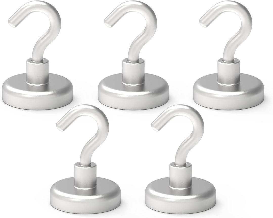 Magnetic Hooks Refrigerator,Cruise Ship Accessories, 80LBS Super Magnets with Neodymium Rare Earth for Hanging, Door Holder, Keys, Home, Office, Refrigerators, BBQ, Pack of 5.