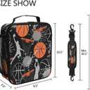 AUUXVA Lunch Bag Sport Basketball Insulated Lunch Box Ice Cooler Tote Bag Handbag Lunchbox Shoulder Strap for Boys Girls Women Men