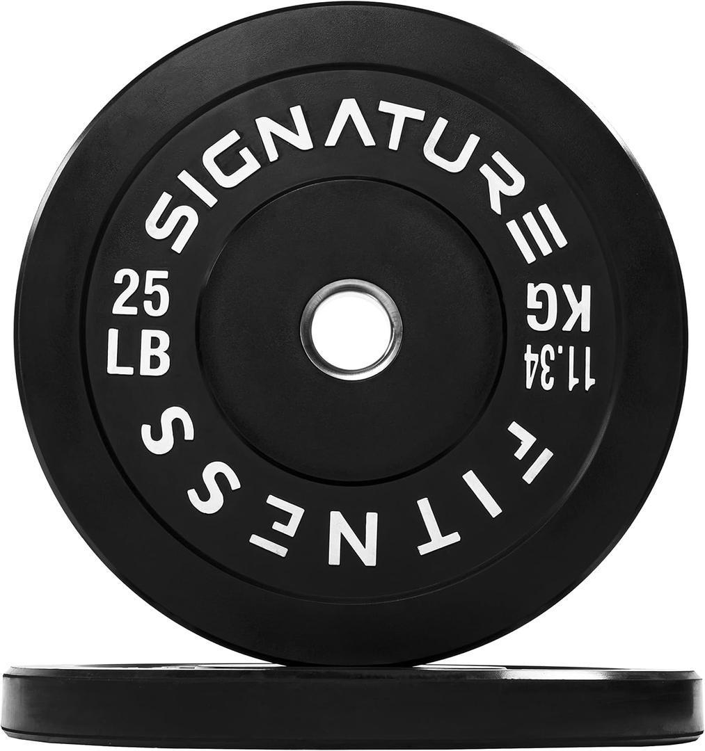 Fitvids Olympic Bumper Plates Set, 2" Weight Plates for Strength Training & Weightlifting, Paris or Set or Set with Barbell, Multiple Options (Black, 25)